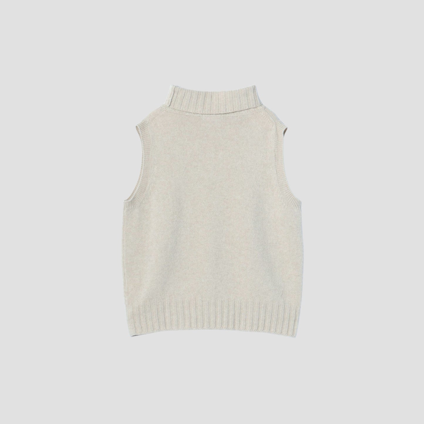 SLEEVELESS ROLL NECK KNIT