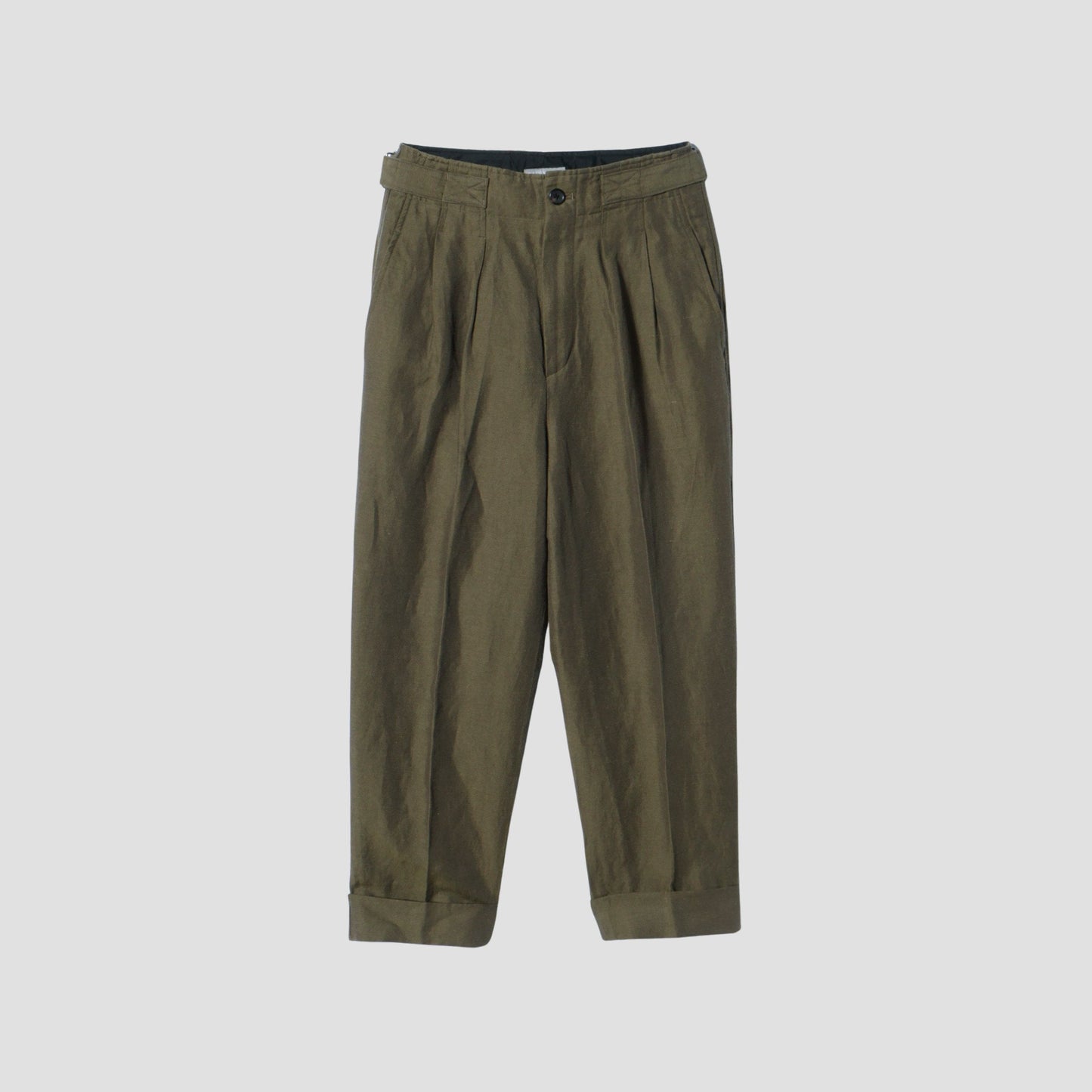 LINEN WOOL TWILL TROUSERS