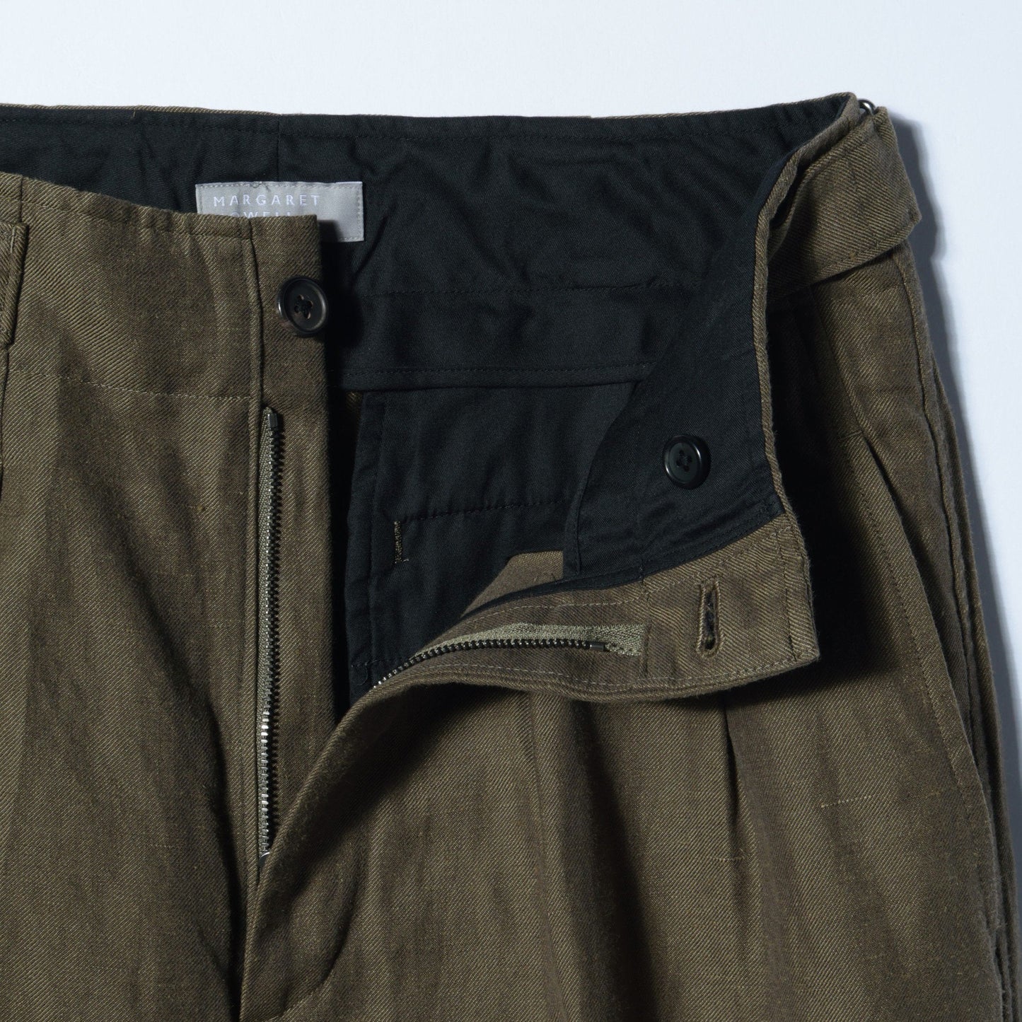LINEN WOOL TWILL TROUSERS