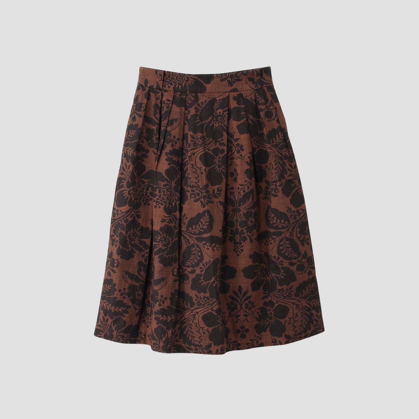 DAMASK COTTON LINEN TWILL SKIRT