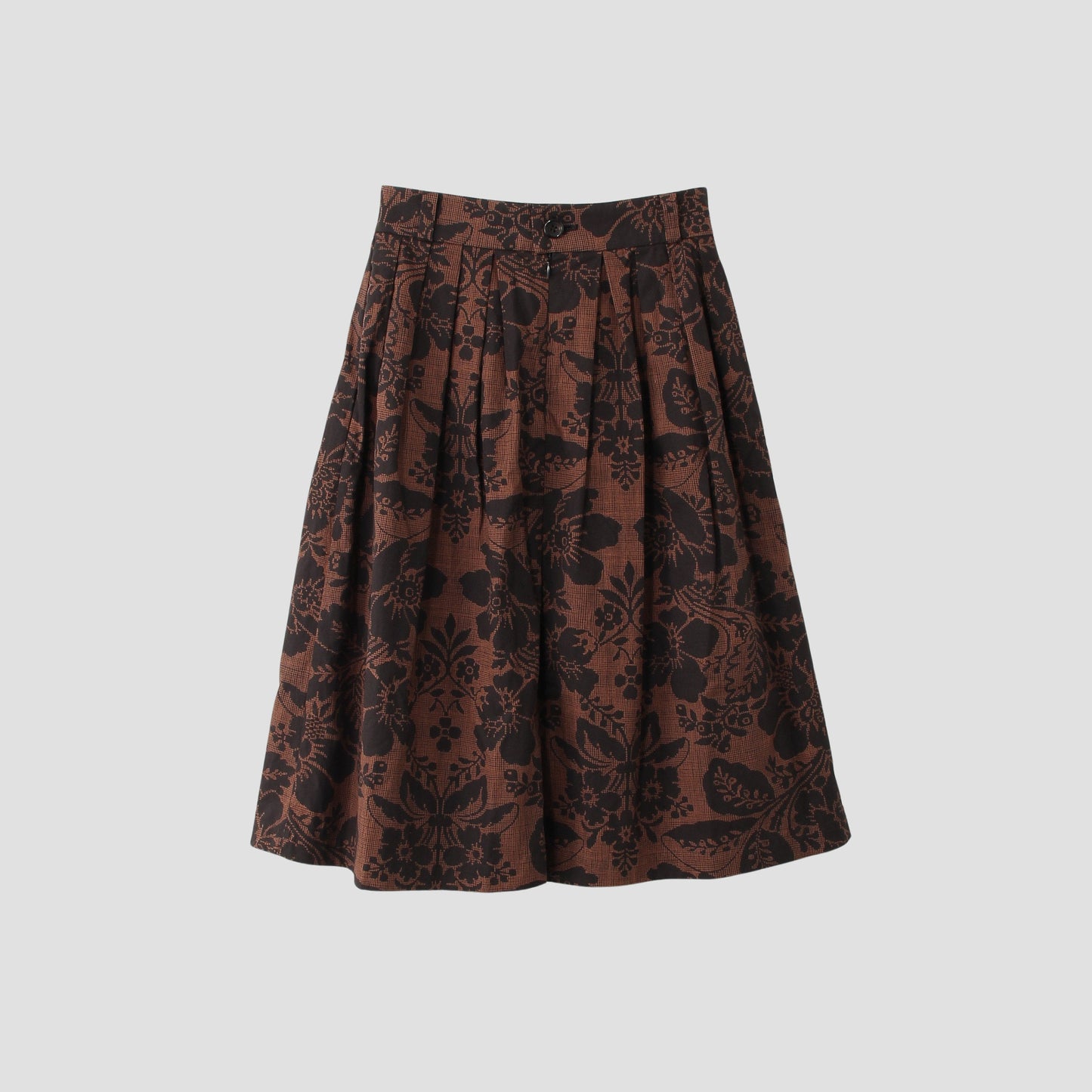 DAMASK COTTON LINEN TWILL SKIRT