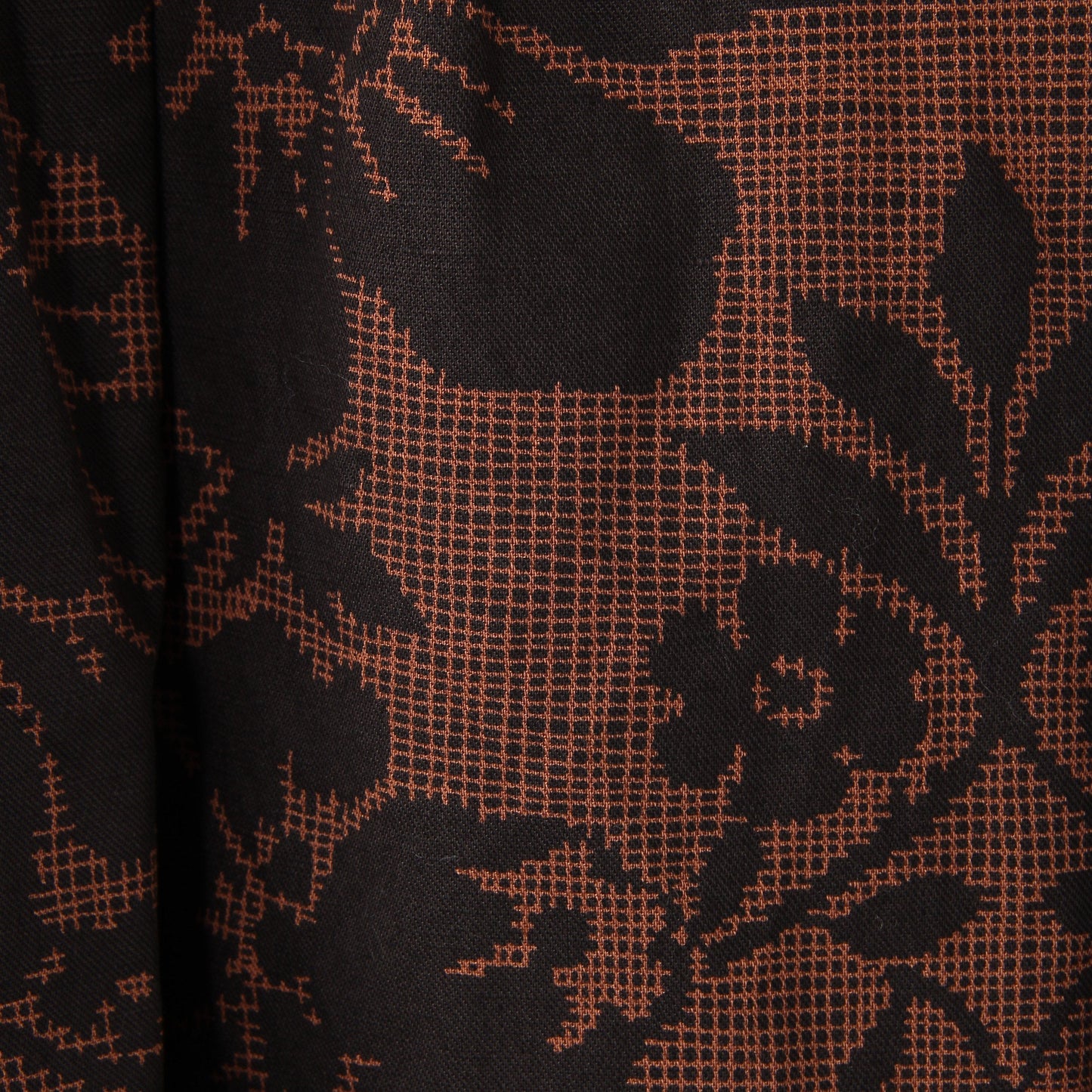 DAMASK COTTON LINEN TWILL SKIRT