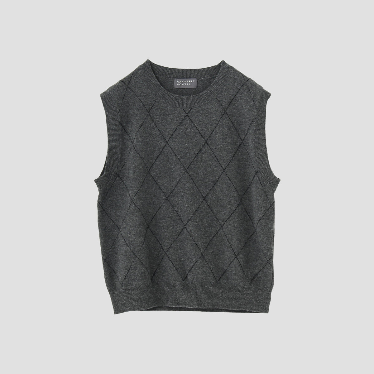 FINE WOOL GRAPHIC ARGYLE KNIT