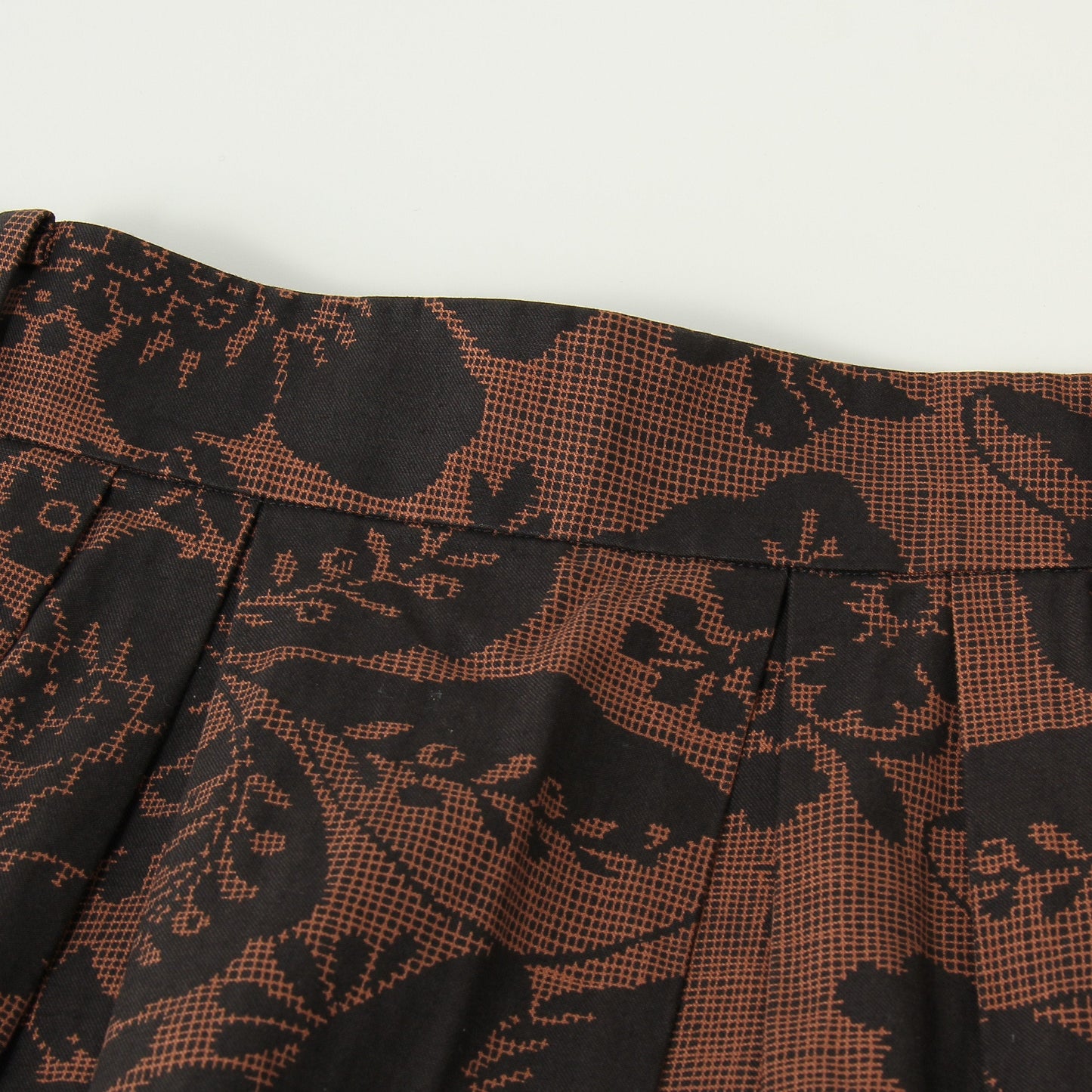 DAMASK COTTON LINEN TWILL SKIRT