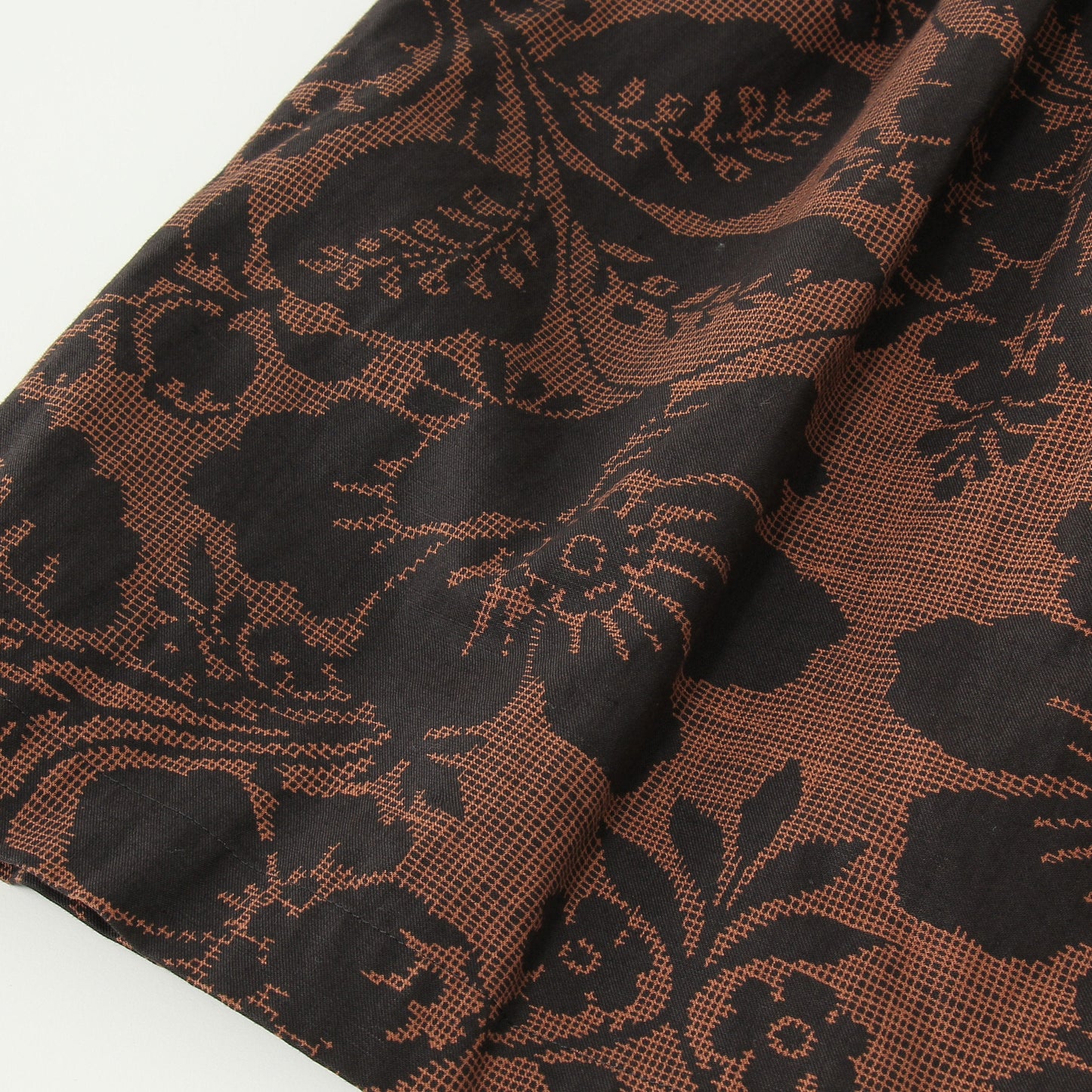 DAMASK COTTON LINEN TWILL SKIRT