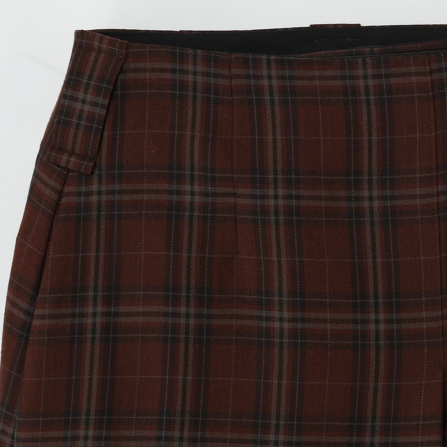 TONAL CHECK WOOL SKIRT