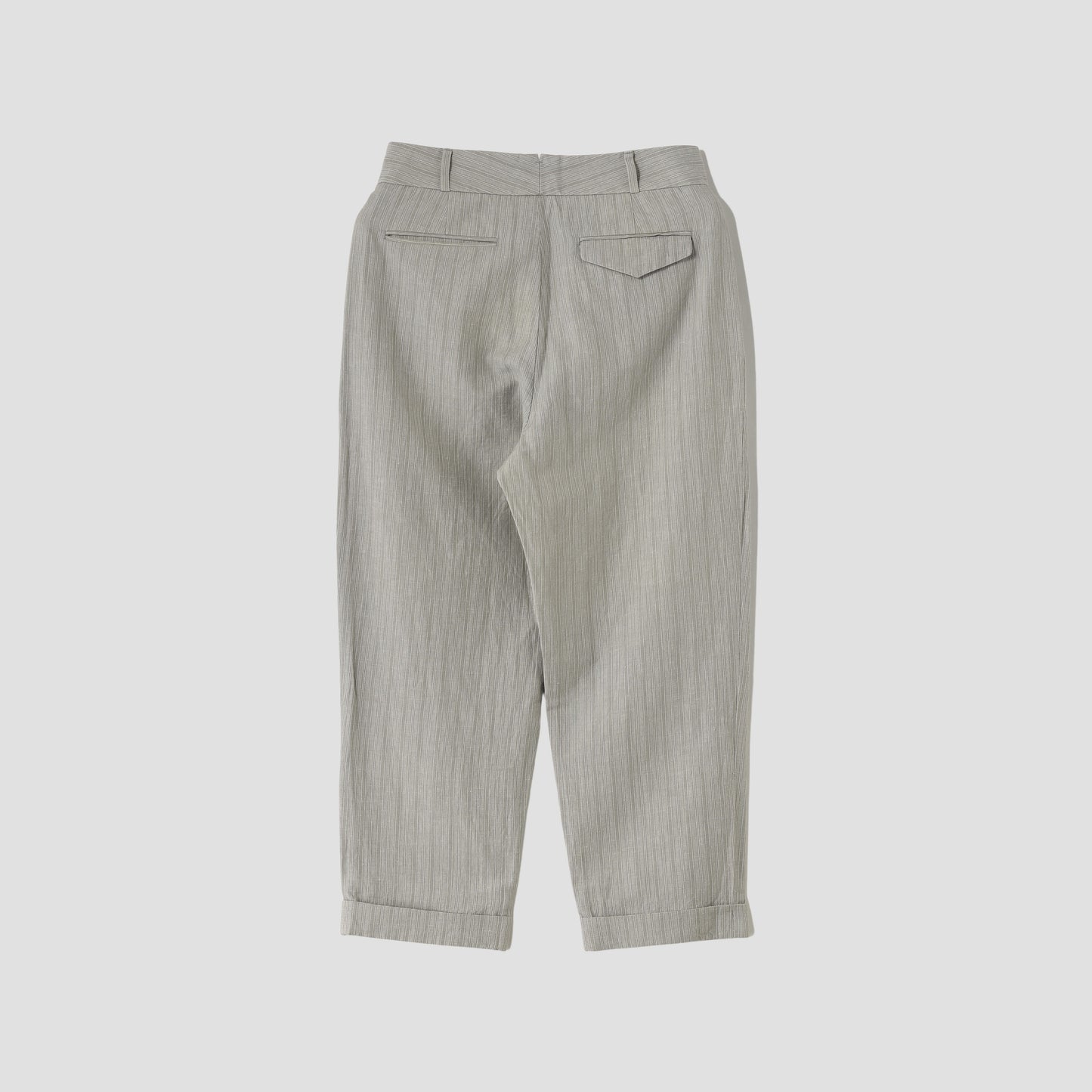 MORNING STRIPE COTTON LINEN TROUSERS