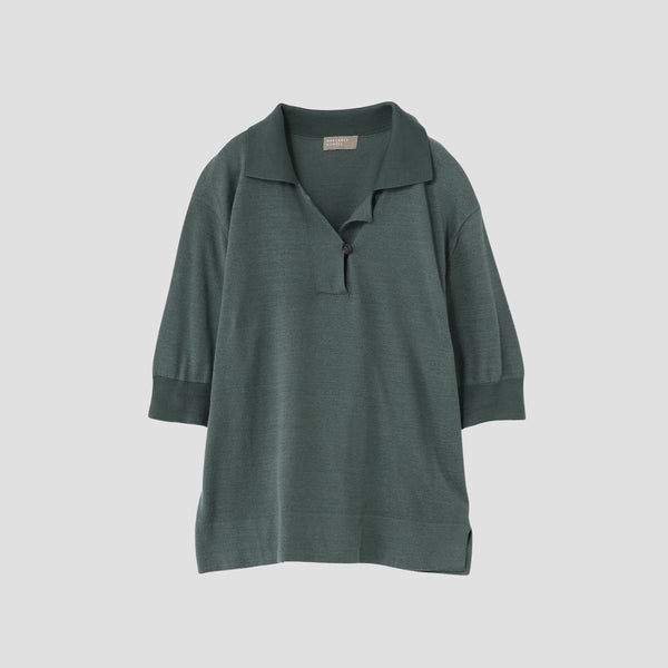 COTTON SILK POLO KNIT