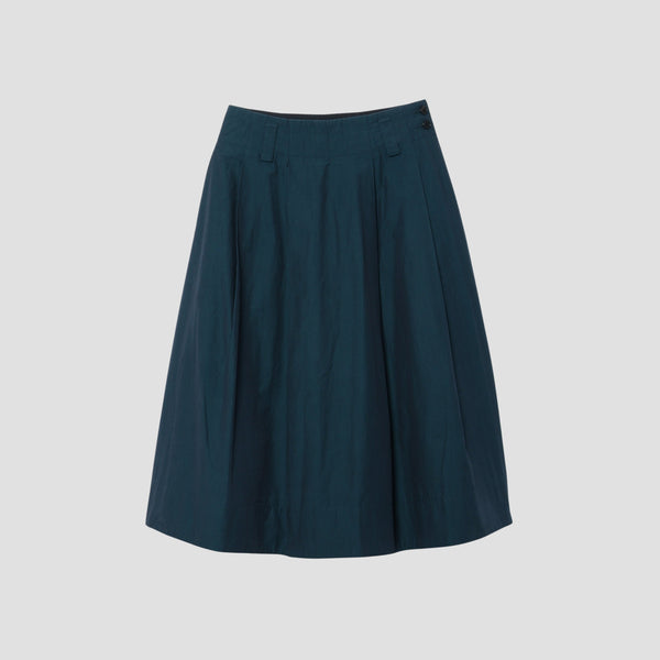 YARN DYED COTTON POPLIN SKIRT