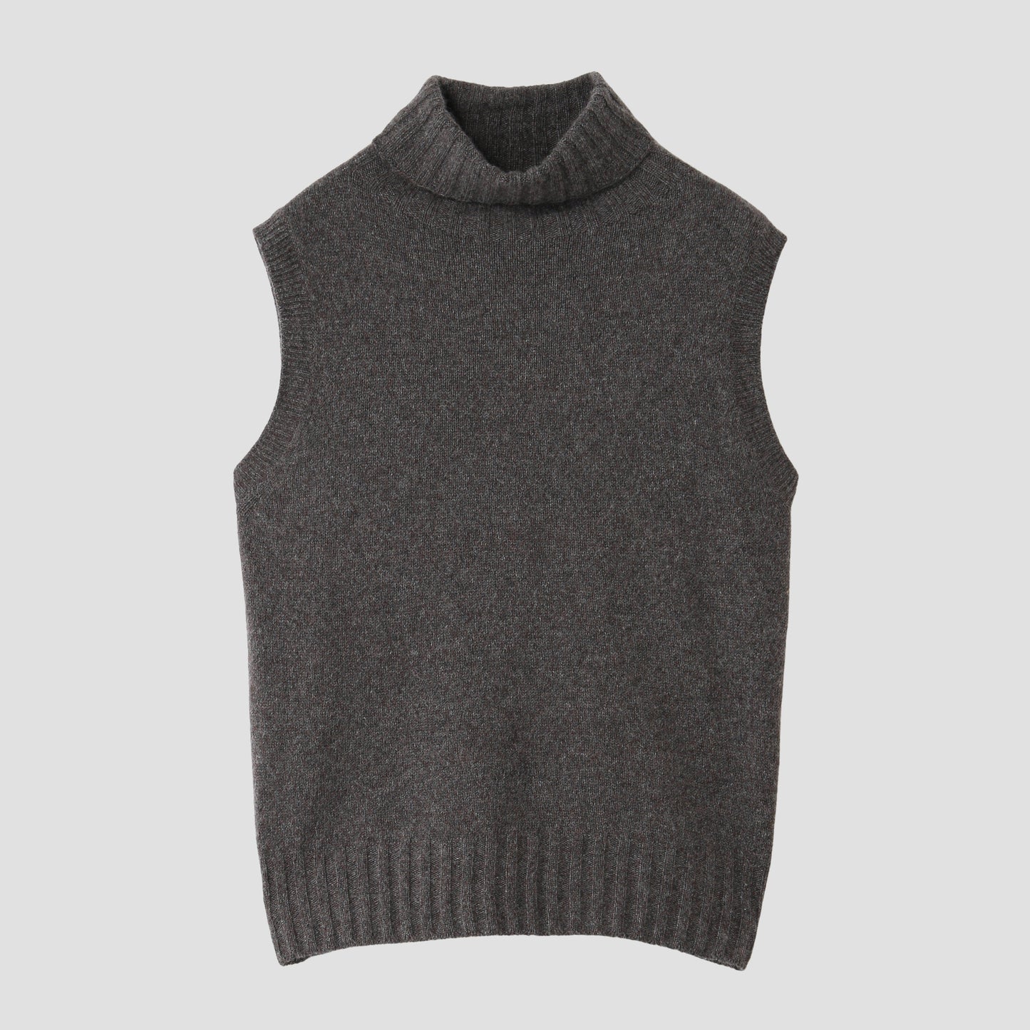 CASHMERE SLEEVELESS ROLL NECK KNIT