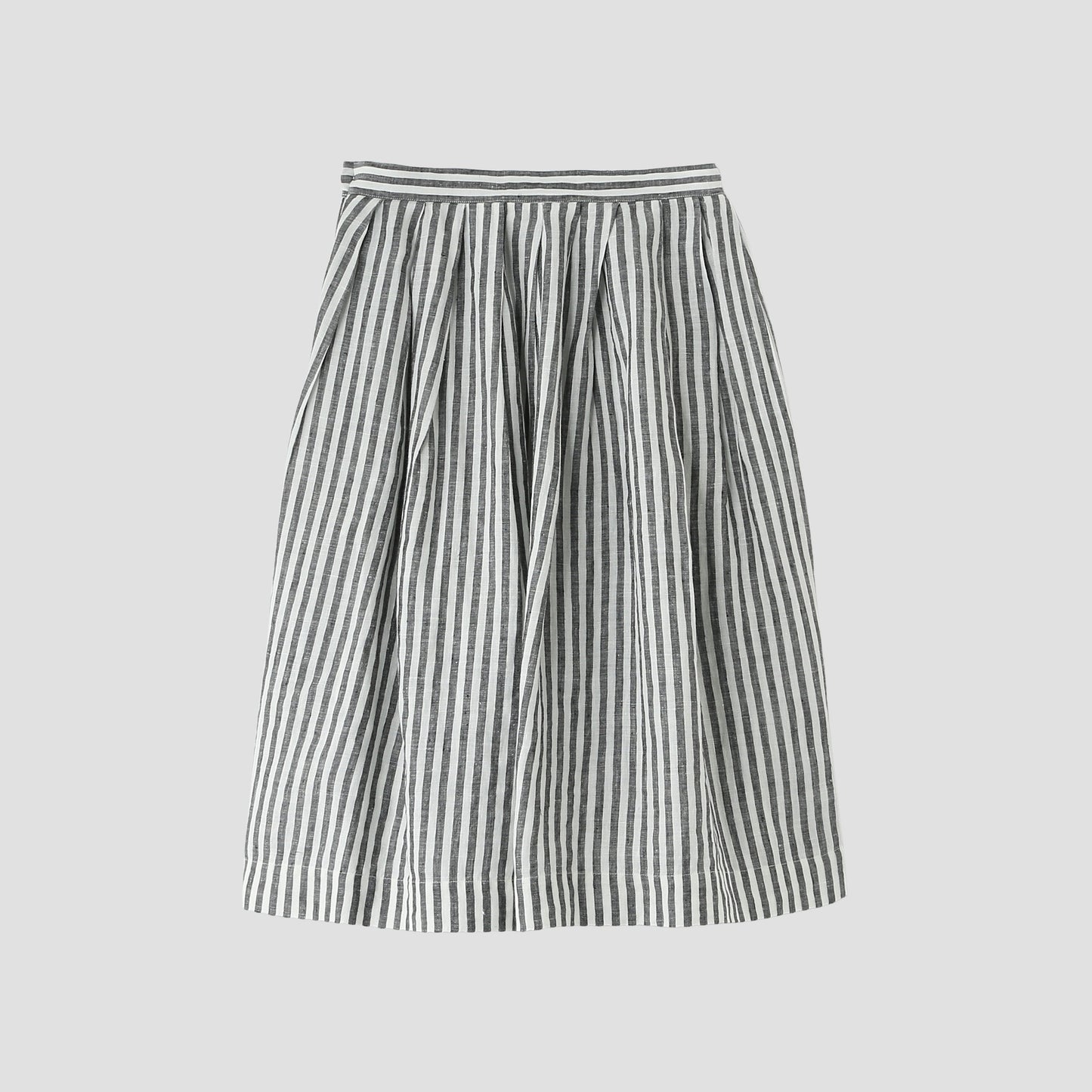 BLACK & WHITE SHIRTING LINEN SKIRT