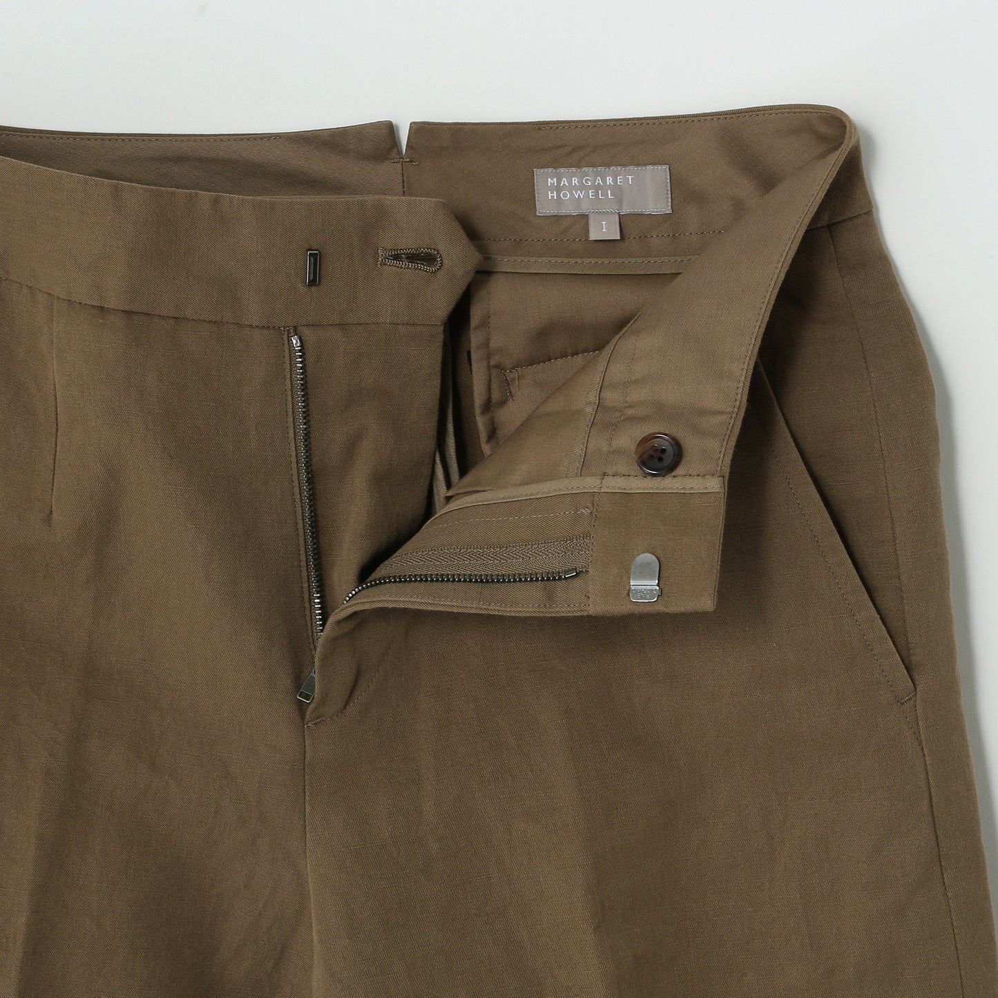 LINEN COTTON TWILL TROUSERS