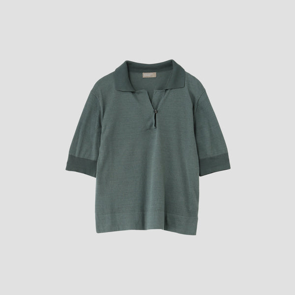 COTTON SILK POLO KNIT