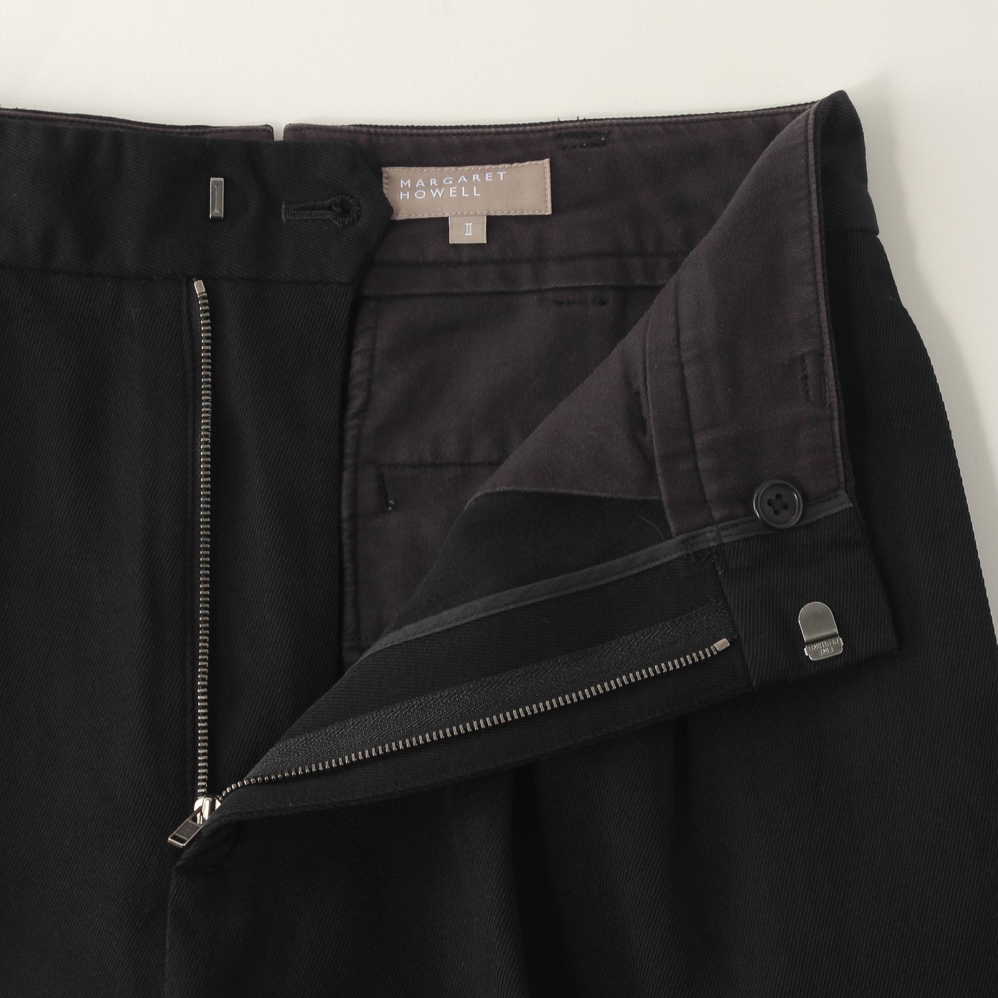 WOOL COTTON TWILL TROUSERS
