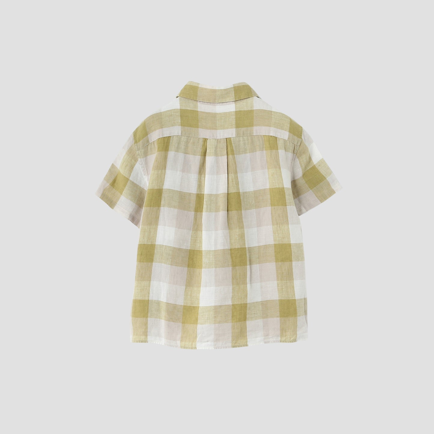 BLOCK CHECK LINEN SHIRT