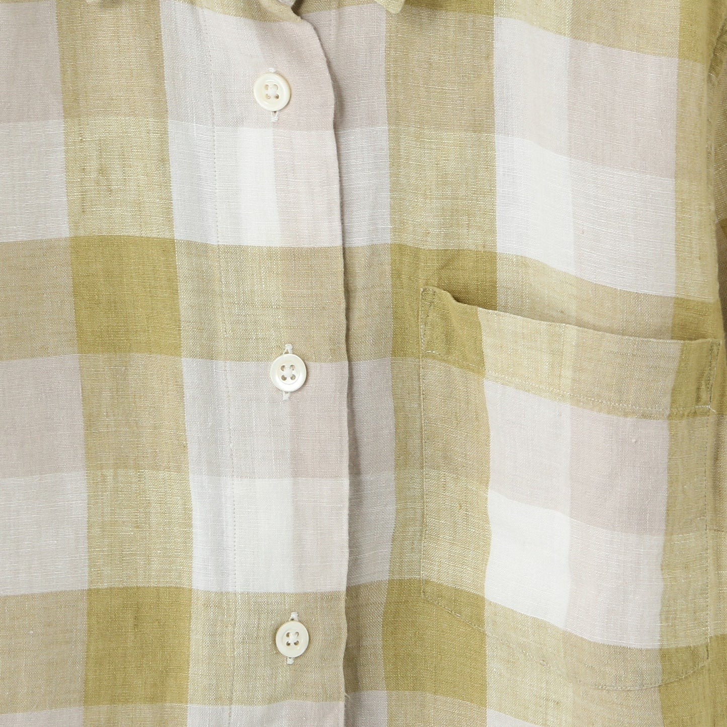 BLOCK CHECK LINEN SHIRT