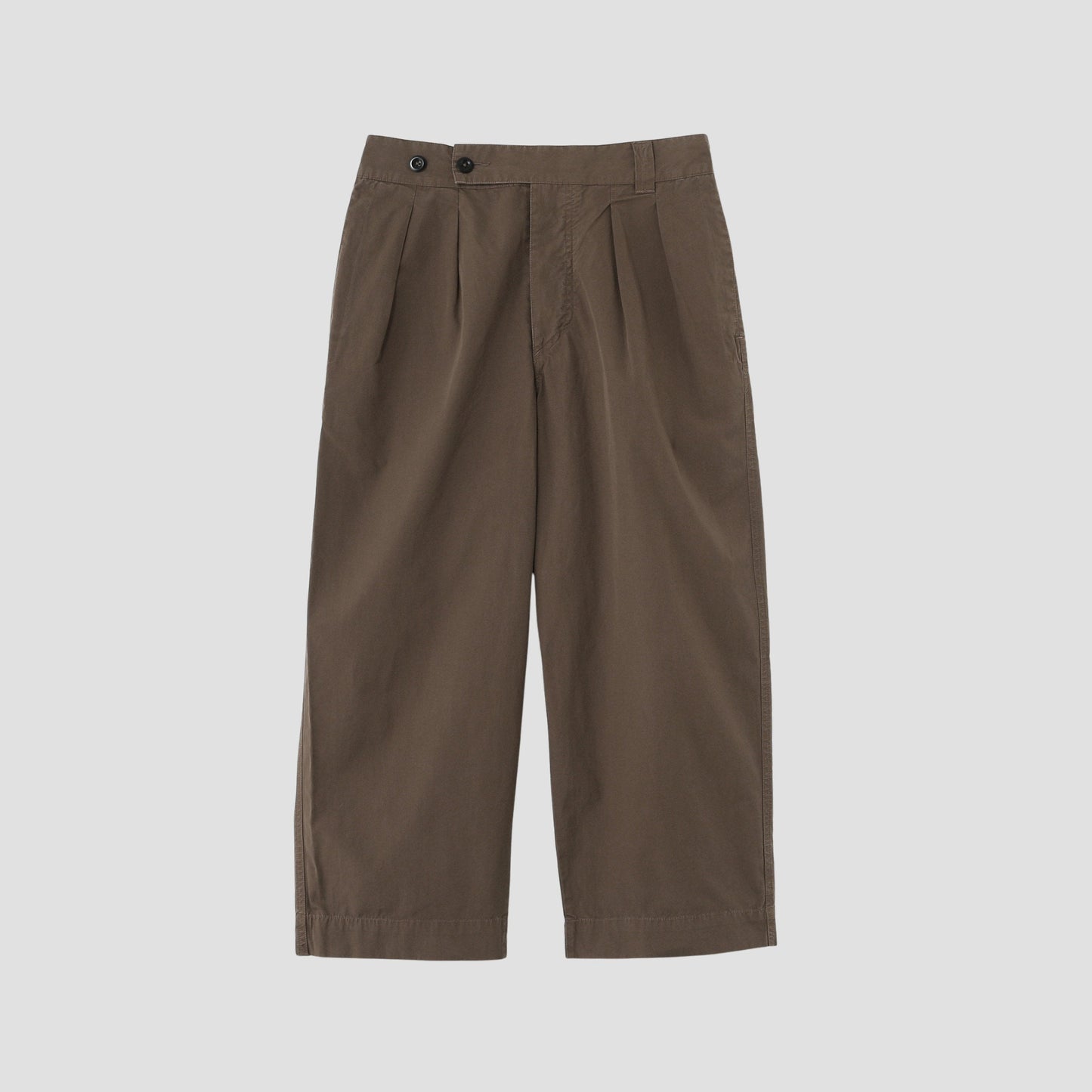 FINE COMPACT COTTON POPLIN TROUSERS