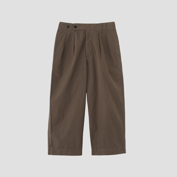 FINE COMPACT COTTON POPLIN TROUSERS