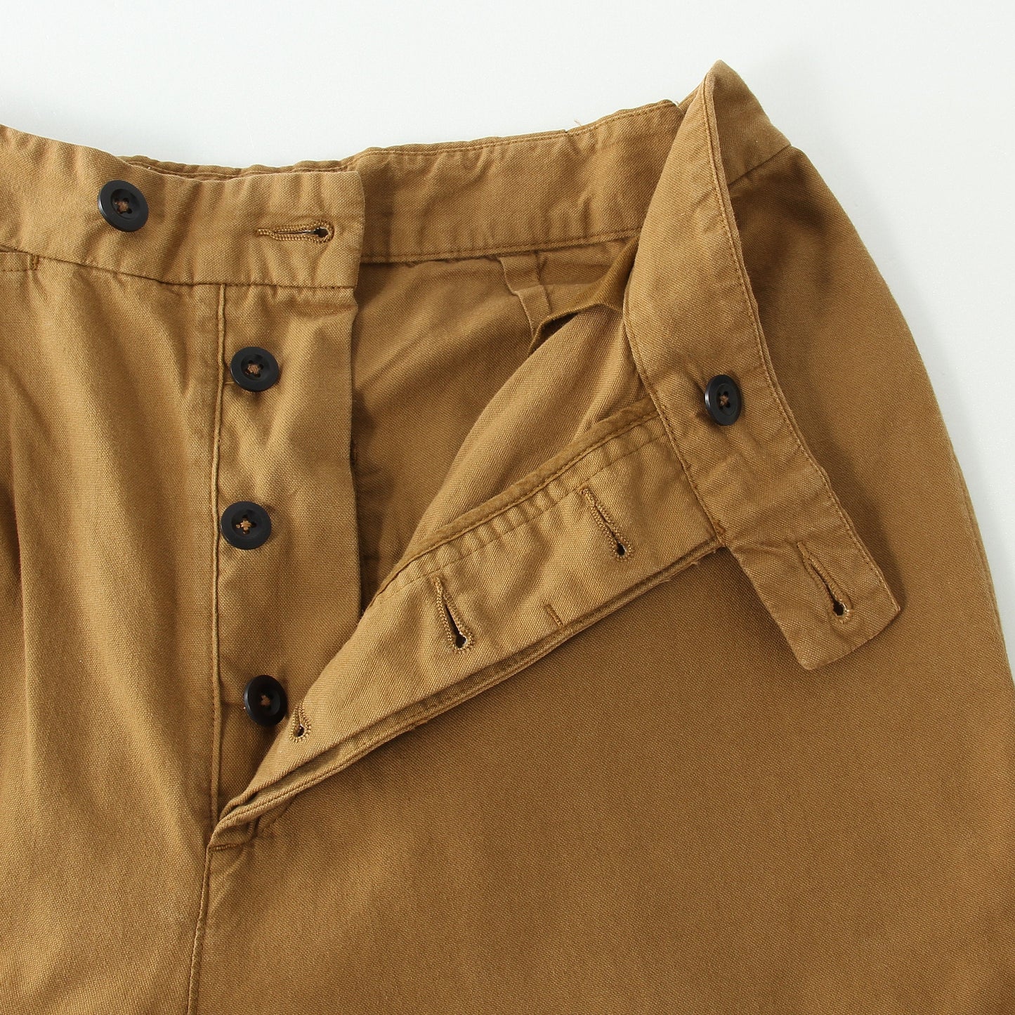 BRUSHED DRY COTTON CANVAS TROUSERS