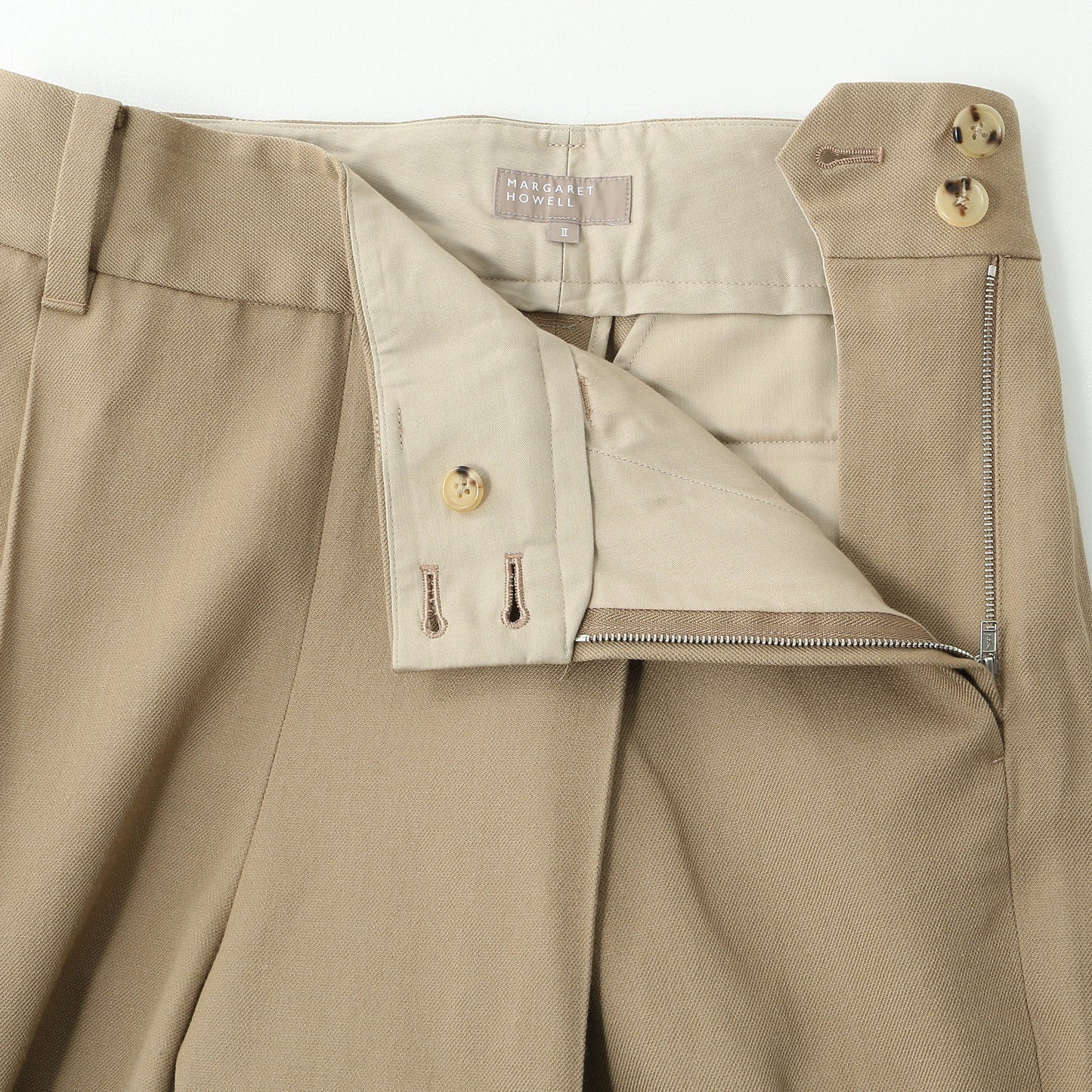 WOOL COTTON SERGE TROUSERS