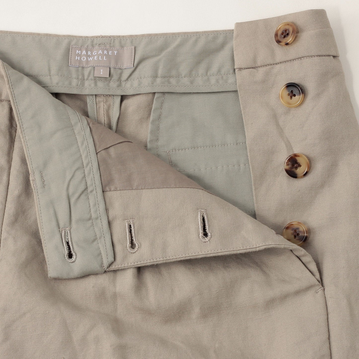 COTTON LINEN OXFORD TROUSERS