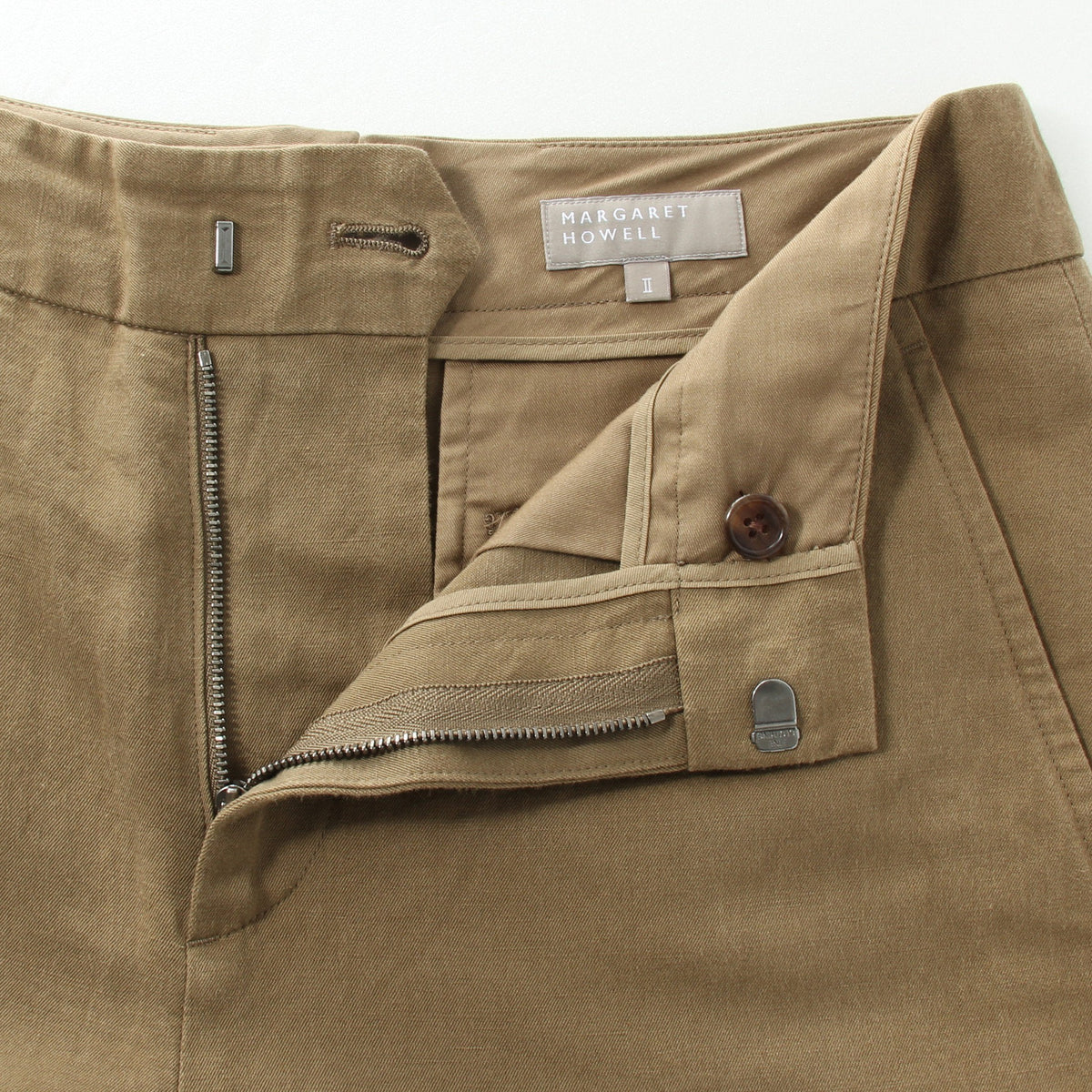 LINEN COTTON TWILL TROUSERS