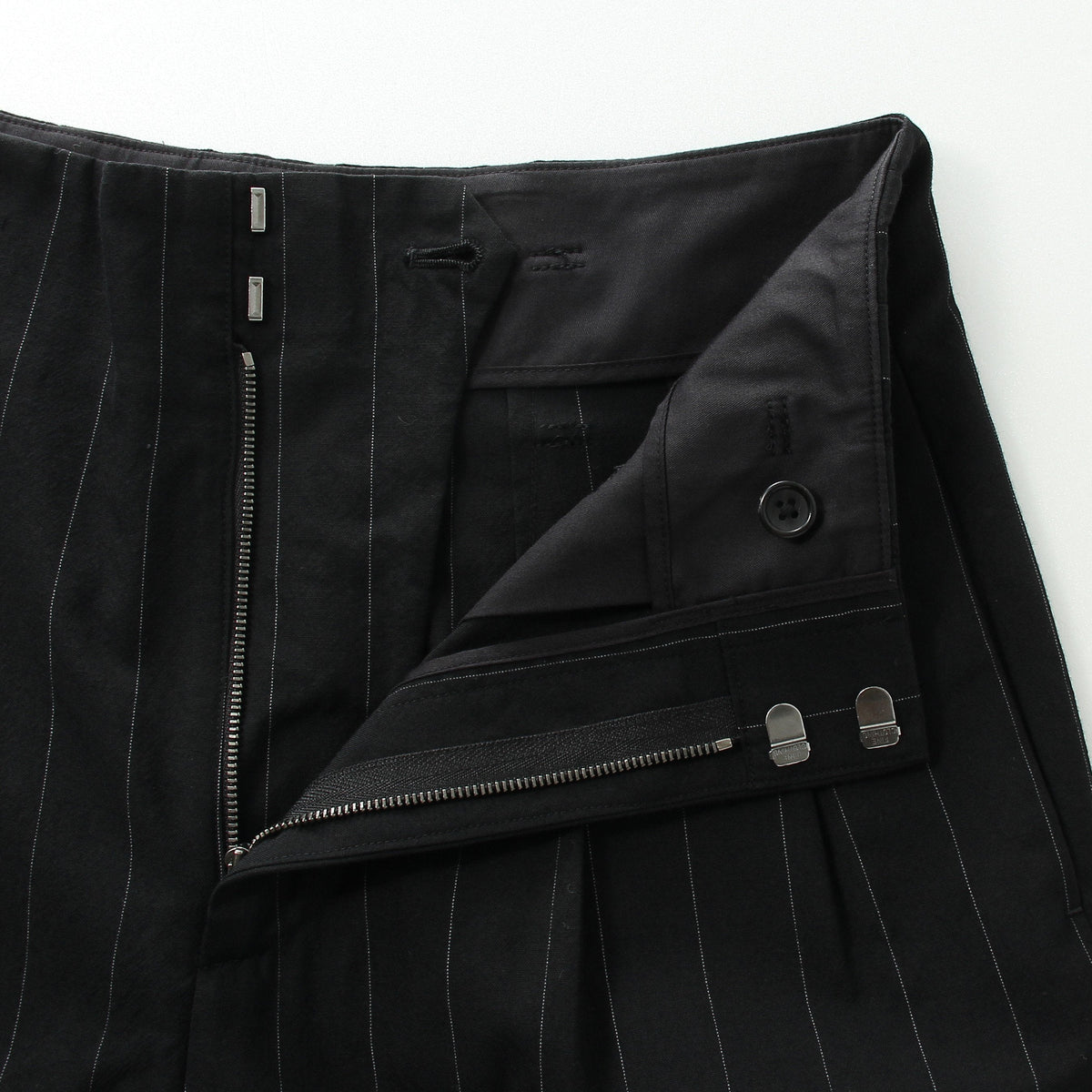 WIDE PINSTRIPE WOOL TROUSERS