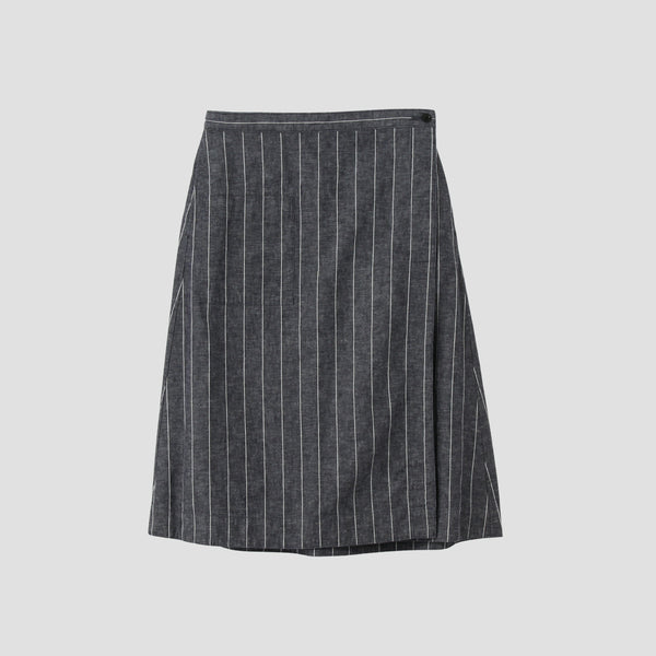 ROUGH COTTON LINEN SHIRTING SKIRT