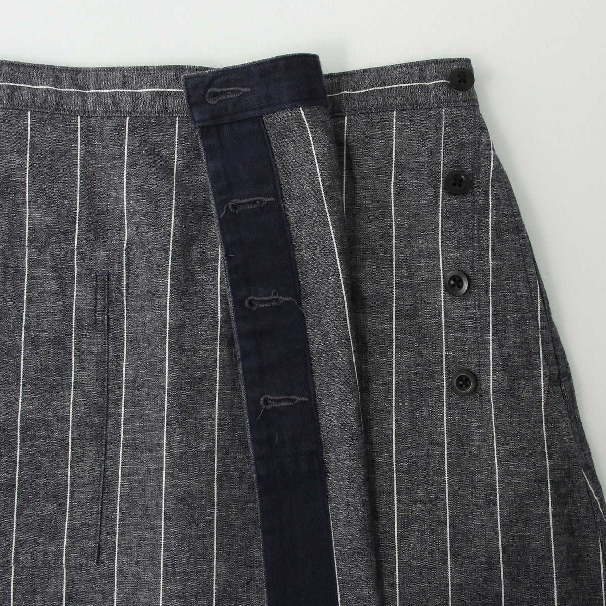 ROUGH COTTON LINEN SHIRTING SKIRT