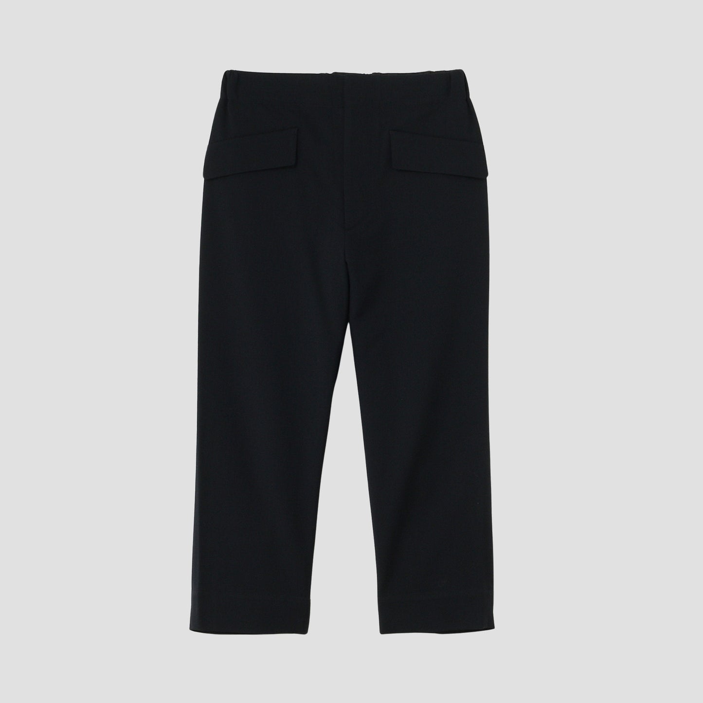 DRY WOOL TWILL CHAMBRAY TROUSERS