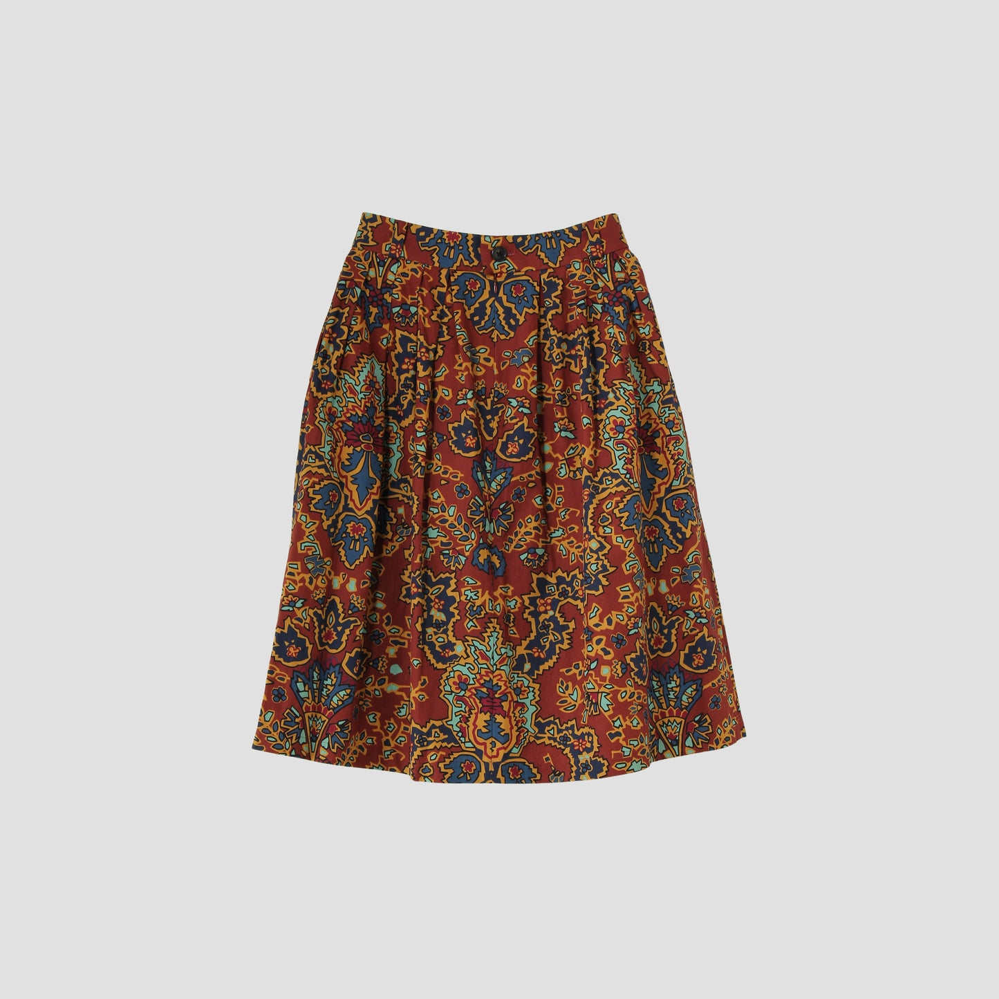 PAISLEY COTTON LINEN TWILL SKIRT