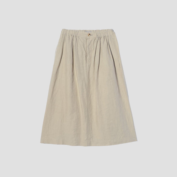 DENSE FINE LINEN POPLIN SKIRT