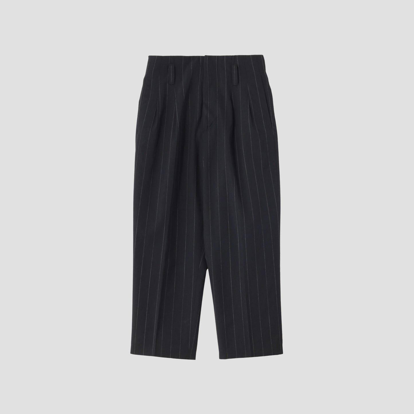 WIDE PINSTRIPE WOOL TROUSERS