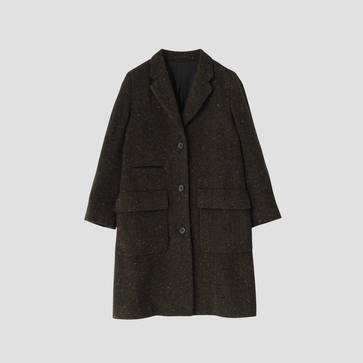 HERRINGBONE WOOL COAT