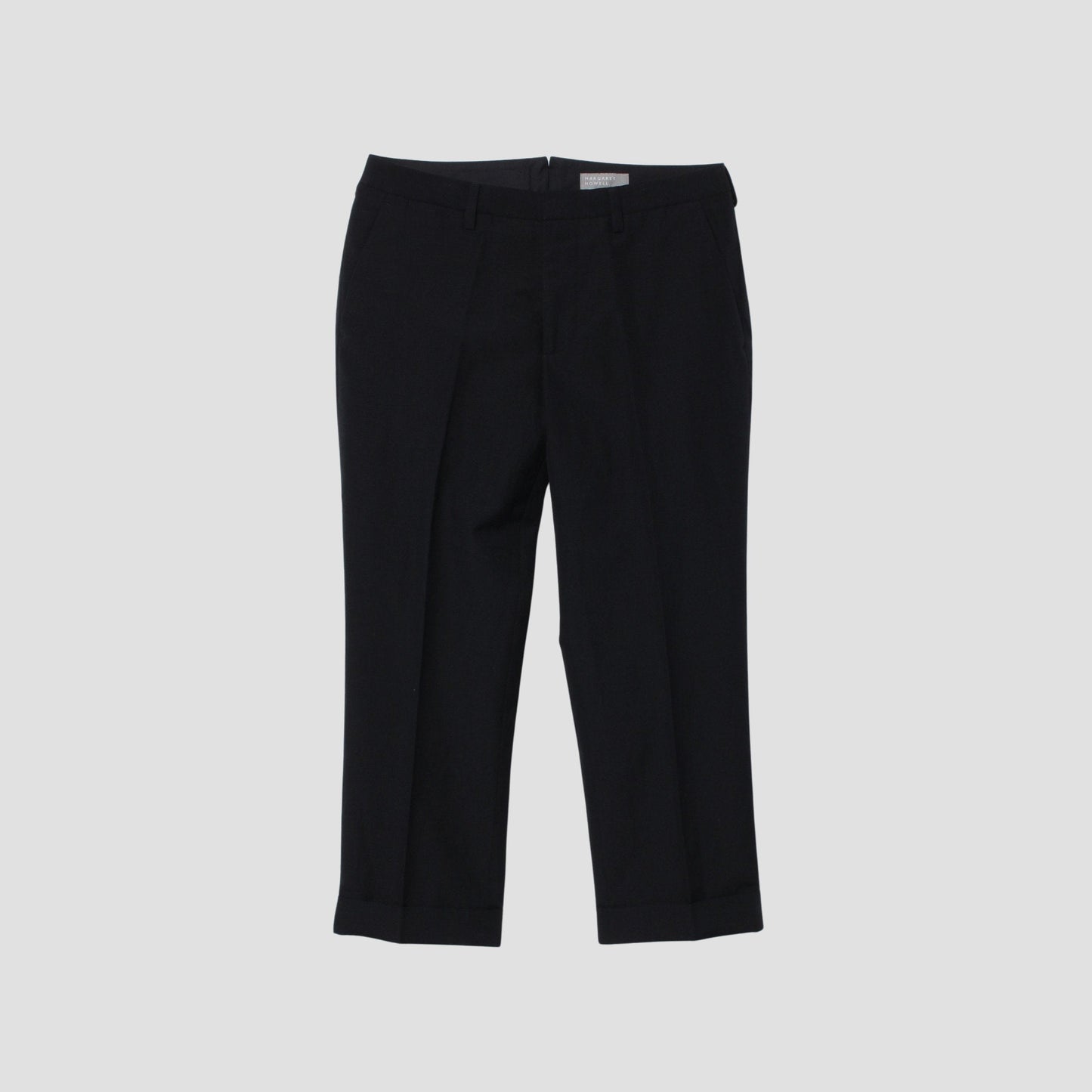 WOOL LINEN POPLIN TROUSERS