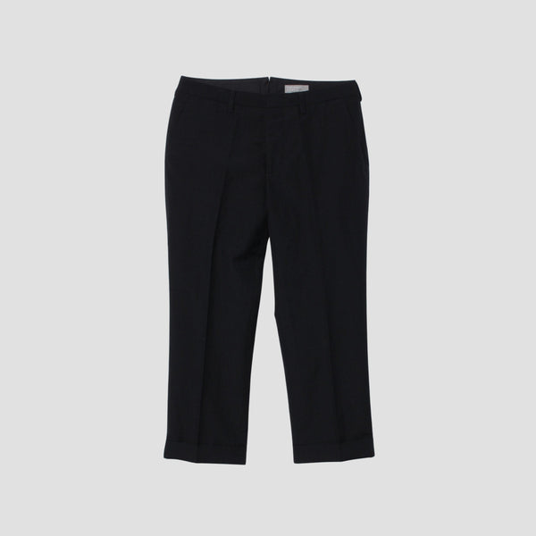 WOOL LINEN POPLIN TROUSERS