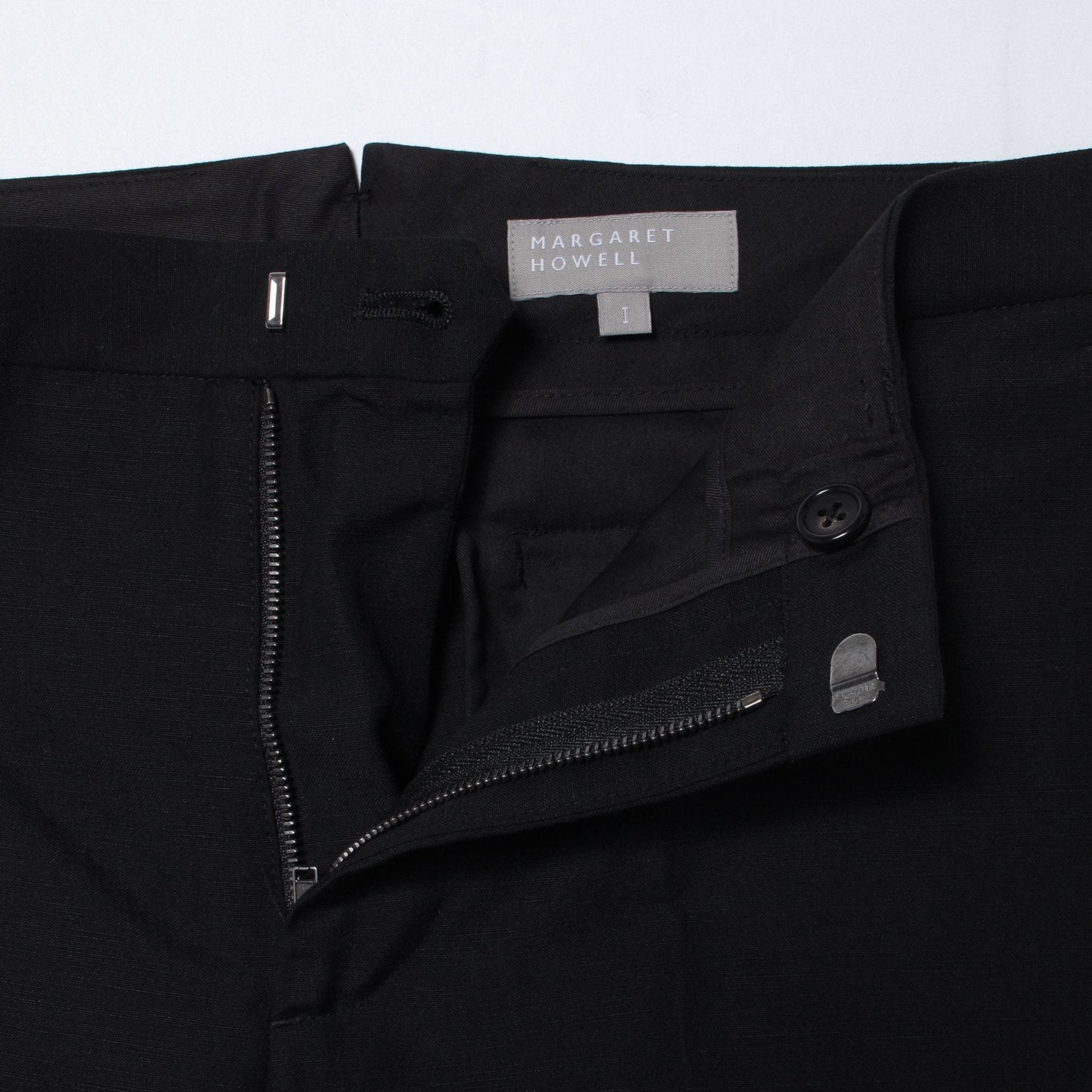 WOOL LINEN POPLIN TROUSERS