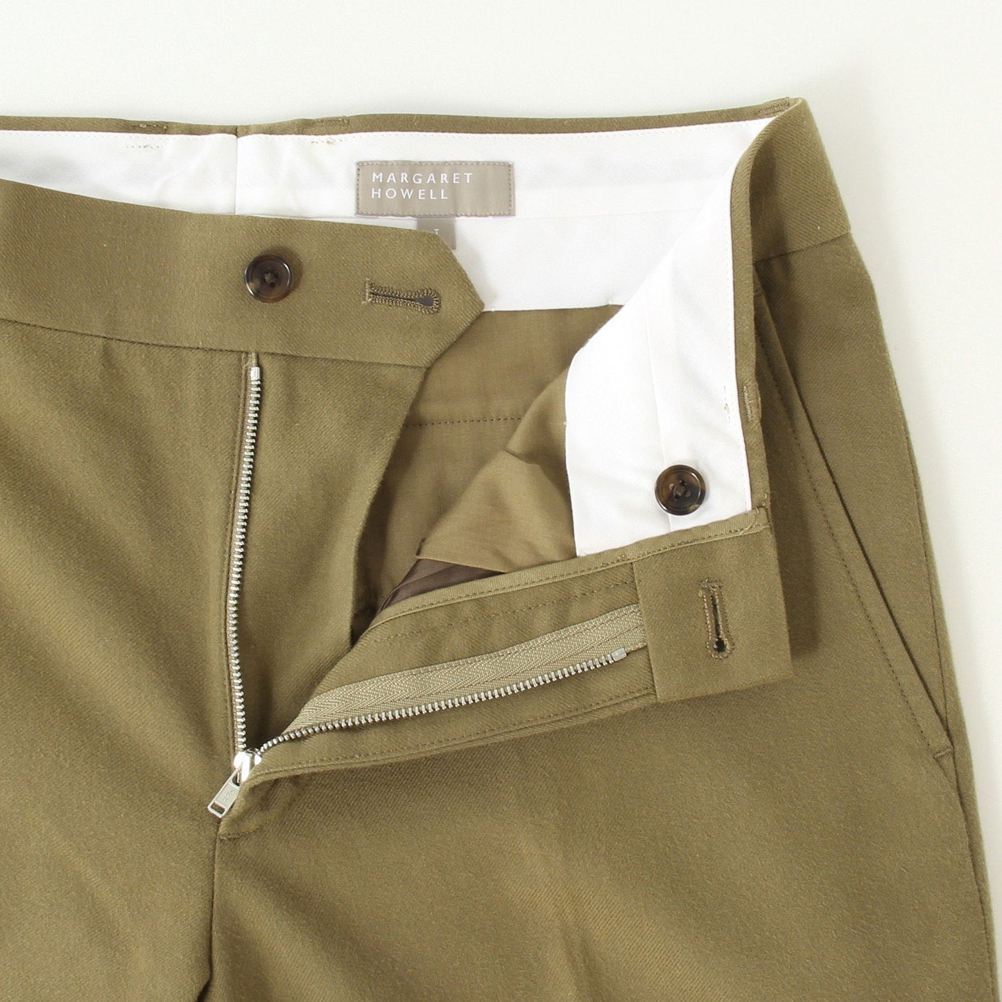 BRUSHED COTTON WOOL TROUSERS