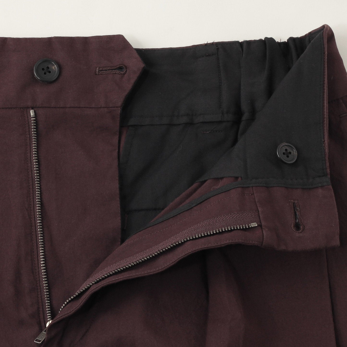 MATT COTTON SILK POPLIN TROUSERS