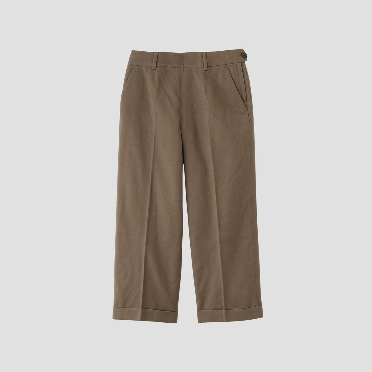 BRUSHED COTTON WOOL TROUSERS