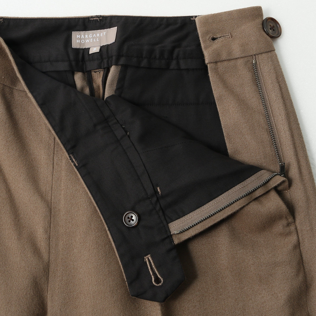 BRUSHED COTTON WOOL TROUSERS