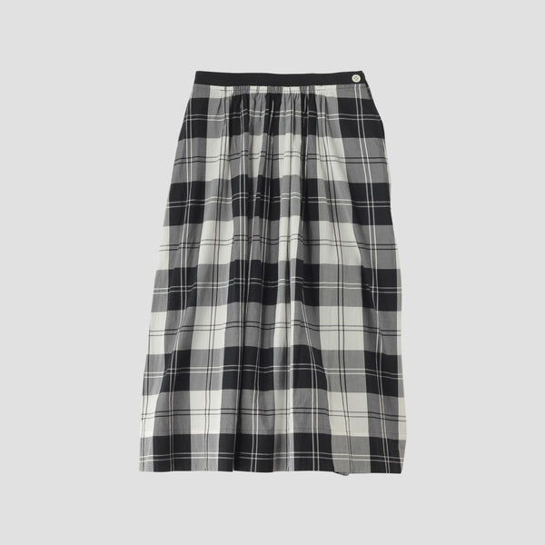 MONO CHECK SILK COTTON SKIRT
