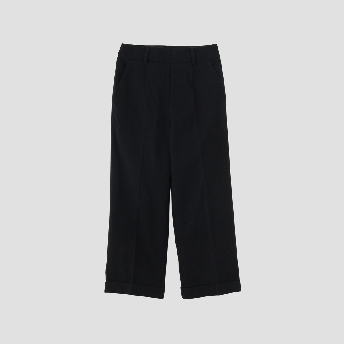 BRUSHED COTTON WOOL TROUSERS