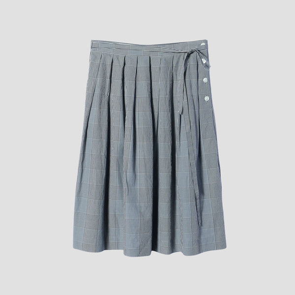 GINGHAM OVERCHECK COTTON SKIRT