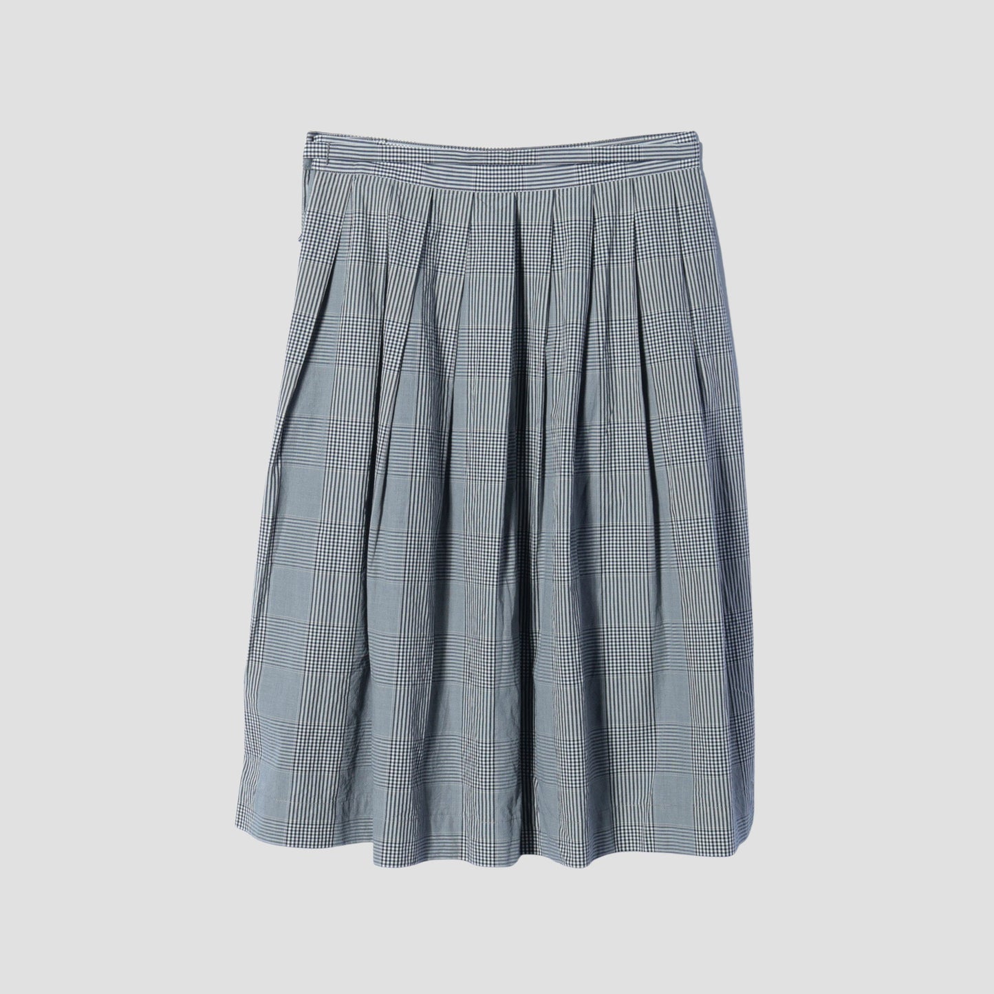 GINGHAM OVERCHECK COTTON SKIRT