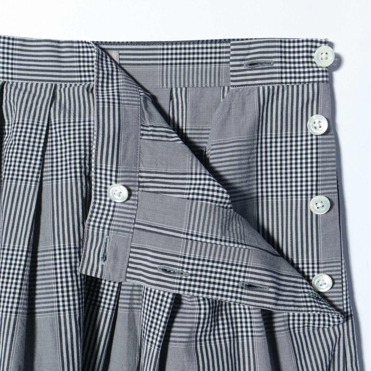GINGHAM OVERCHECK COTTON SKIRT