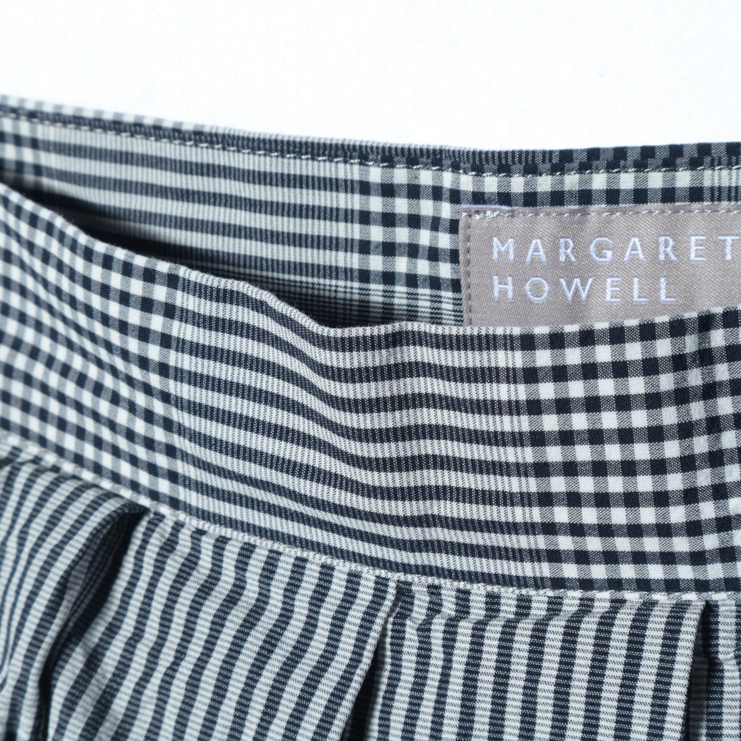 GINGHAM OVERCHECK COTTON SKIRT