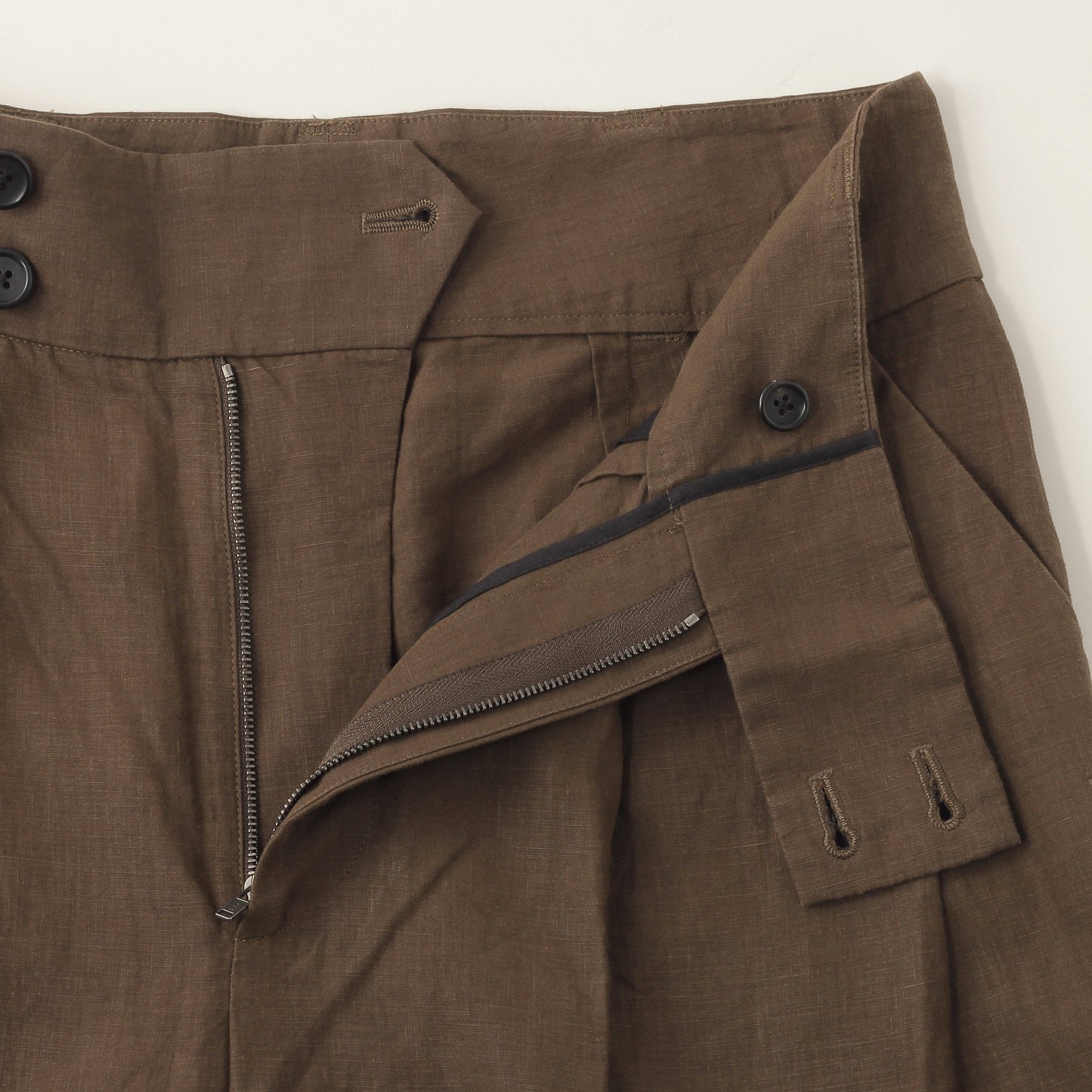 DENSE FINE LINEN POPLIN TROUSERS