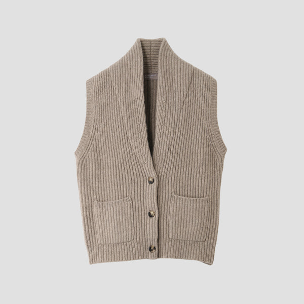 CHUNKY RIB WAISTCOAT KNIT