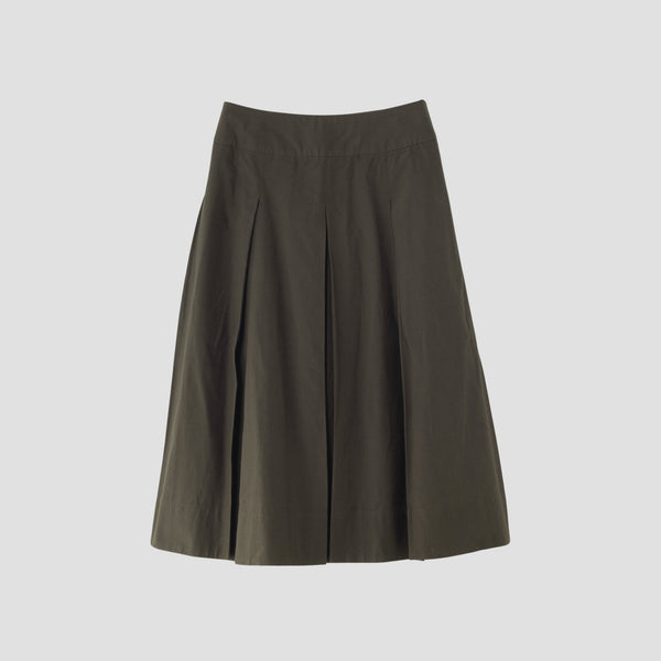 SILK COTTON POPLIN SKIRT